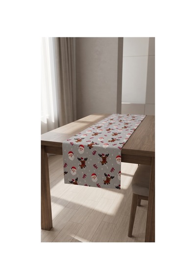 Duck Kumaş Runner 40x150 Cm Yılbaşı Noel Baba Ve Geyik Desenli, Su İtici Leke Tutmaz Dekoratif Masa Şeridi Gri - 935358161 Gri Duck Kumaş Runner 40x150 Cm Yılbaşı Noel Baba Ve Geyik Desenli, Su İtici Leke Tutmaz Dekoratif Masa Şeridi Gri - 935358161 Gri