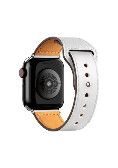 Ugr02 Apple Uyumlu Watch  38mm Kr415 Luaz Deri Kordon - Beyaz