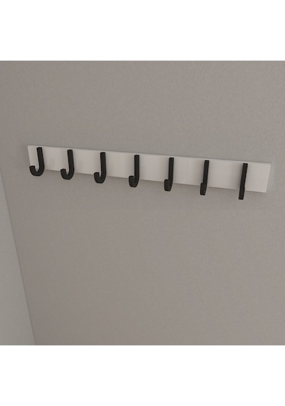 Hepsi3boyutlu Modern Duvar & Kapı Baston Askılık - 7 Adet Siyah J Askılık - Model No : 6 Siyah