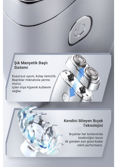 Veryfit Şarj Edilebilir Tam Vücut Yıkanabilir Çift Kafalı Mini Ta