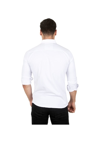 Deepsea Erkek Beyaz Fitilli Çıtçıtlı Kot Gömlek 300421 Beyaz