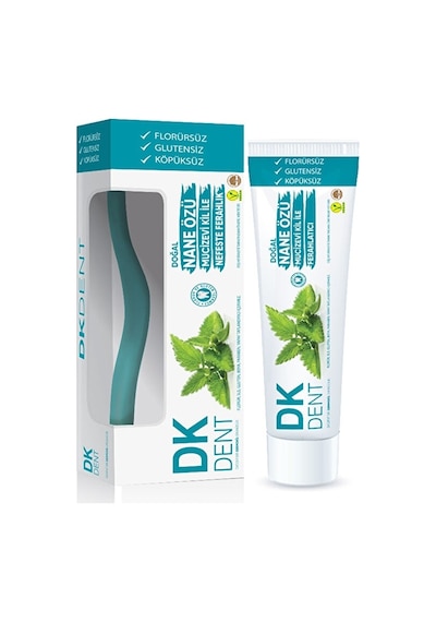 Dkdent Vegan Nane Özlü Florürsüz Diş Macunu 75 Ml + Diş Fırçası