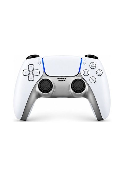 Ps5 Dekoratif Trim Analog Koruyucu Silikon Kılıf Set Playstation 5 Dualsense Renkli Ön Şerit Aksesuar Gümüş 3 Adet