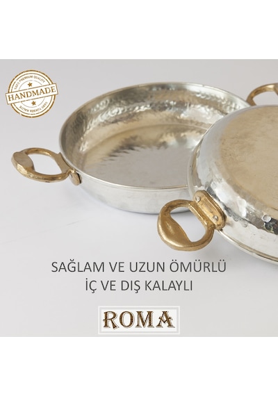 Moda Bakır 20 Cm El Yapımı Içi Dışı Kalaylı 1. Sınıf Düz Bakır Tava Sahan Kuymak Mıhlama Yumurta Omlet Menemen Kalay