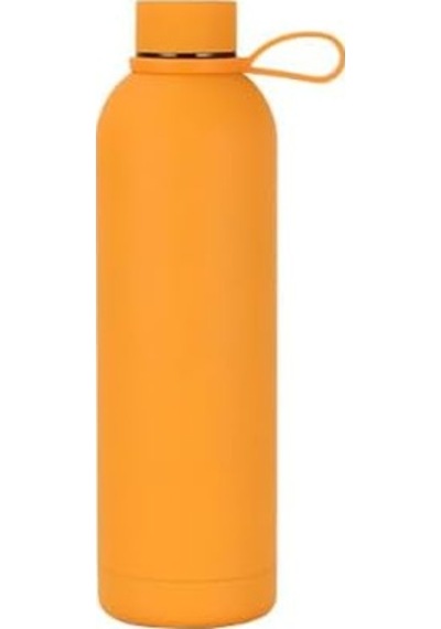 Çelik İçli Termos 750 Ml Turuncu Skm005 Açık Beyaz