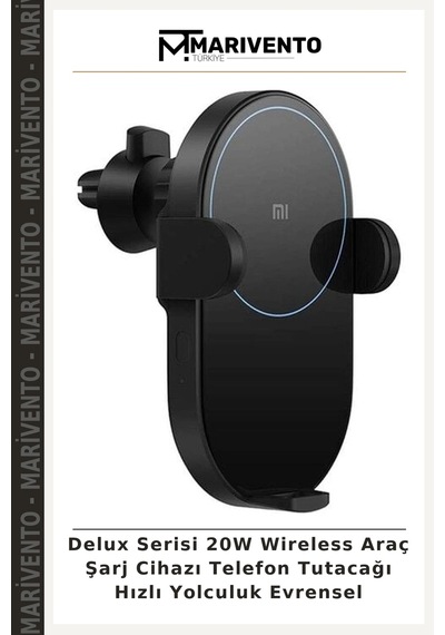 Delux Serisi 20w Wireless Araç Şarj Cihazı Telefon Tutacağı Hızlı Yolculuk Evrensel