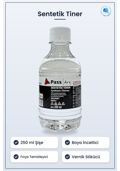 Sentetik Tiner 250 Ml Boya İnceltici Ve Çözücü Vernik Sökücü Fırç