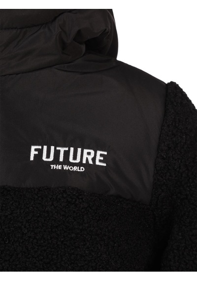 Civil Boys Future Baskılı Kapşonlu 6-9 Yaş Mont - Siyah