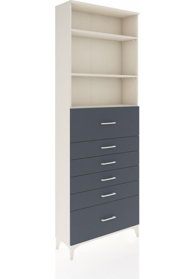 Arges Dolap 3 Raflı 6 Çekmeceli 88x30x243 Aytaşı-antrasit Aytaşı