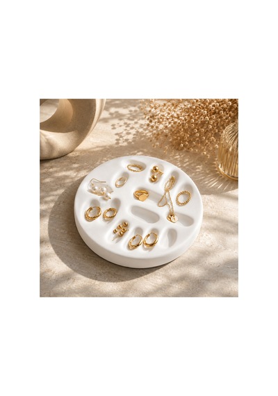 Çok Bölmeli Takı Organizeri Yüzük, Küpe Ve Aksesuar Düzenleyici Minimal Stand Beyaz - 901722365 Beyaz - 901722365