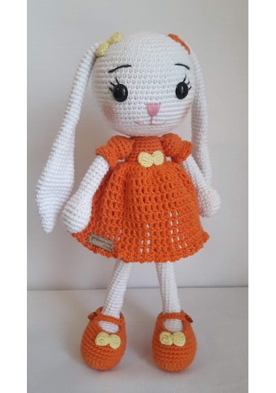 Amigurumi Turuncu Uzun Kulaklı Tavşan