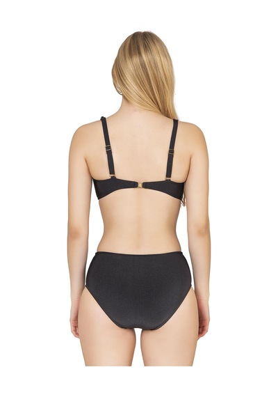 Endeep Kadın Toparlayıcı Aksesuarlı Siyah Bikini Takımı Siyah