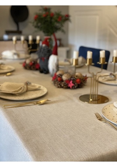 Valerium Simli Gold Masa Örtüsü 150 X 260 Altın