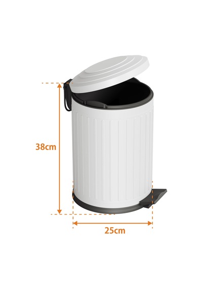 Aqua Bagno Midas Çöp Kovası -pedallı 12 Lt. , Beyaz
