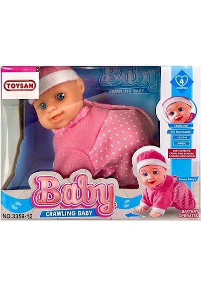 Pilli Emekleyen Sesli Bebek