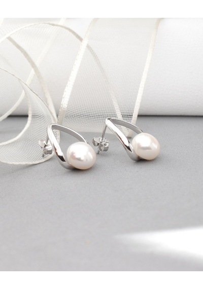 Brezza Lusso Jewelry Luxury Elegant Stylish Night Hakiki İnci Kadın Gümüş Küpe