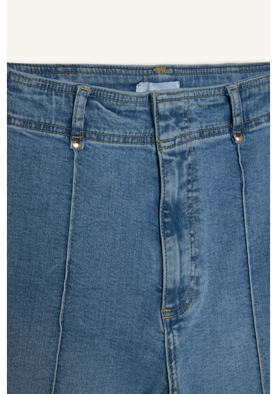 Defacto Culotte Yüksek Bel Uzun Jean Yıkamalı Pantolon F5537ax26spnm85 İndigo-nm85