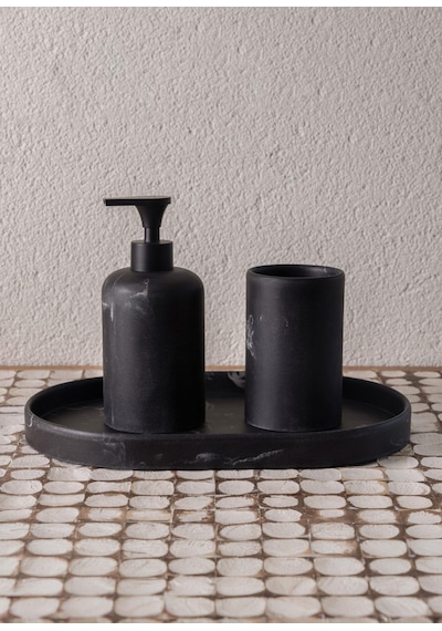 The Mia Marble Banyo Seti Siyah Siyah 3 Parça Çok renkli