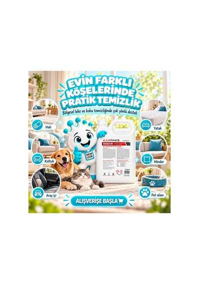 Remuvr 5 Kg Enzimatik Leke Ve Koku Giderici İnsan, Kedi Köpek İdrarı, Kusmuk, Kahve Halı Koltuk Kumaş