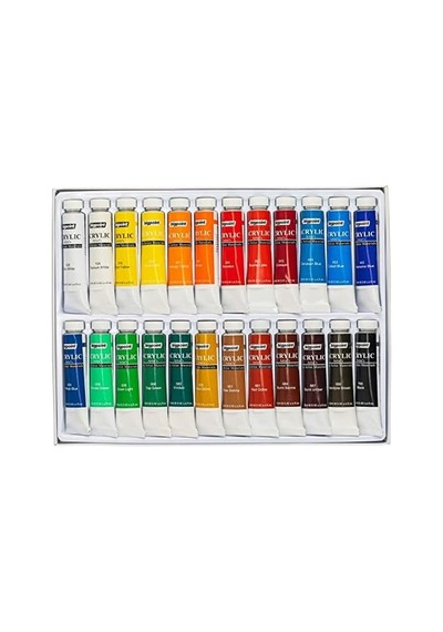 Akrilik Boya Seti 12ml Tüp X 24 Renk Renkli