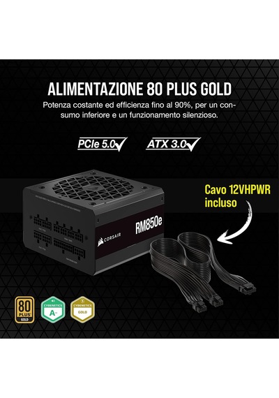 Tr Rm850e 2023 Tam Modüler, Düşük Gürültülü Atx Güç Kaynağı - 3.0 Ve Pcıe 5.0 Uyumlu - 105 C Kondansatör