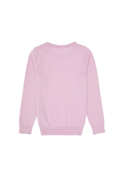 U.S. Polo Assn. Kız Çocuk Toz Pembe Bisiklet Yaka Basic Kazak 50313081-VR050