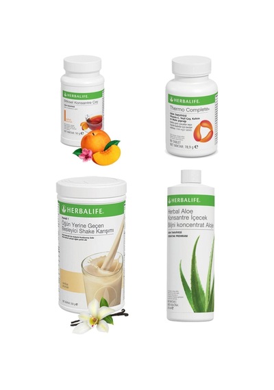 Set - 1 Vanilya - 1 Şeftali Çay + Aloe Içecek + Thermo