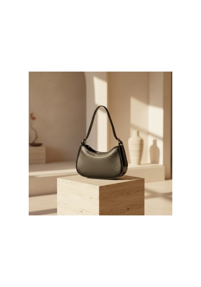 Kadın Baget Omuz Çantası Minimalist Suni Deri Hobo Koltuk Altı Günlük Çanta Kahverengi