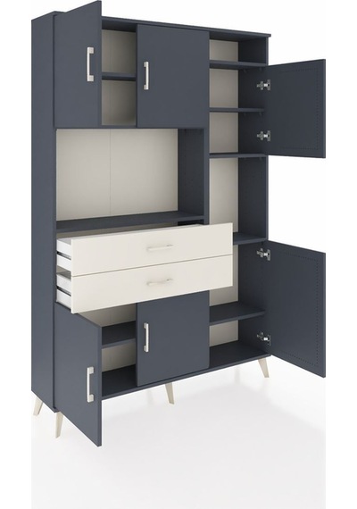 Arges Dolap 9 Raflı 2 Çekmeceli 6 Kapaklı 132x30x195 Antrasit-antrasit/aytaşı Antrasıt/aytası Arges Dolap 9 Raflı 2 Çekmeceli 6 Kapaklı 132x30x195 Antrasit-antrasit/aytaşı Antrasıt/aytası