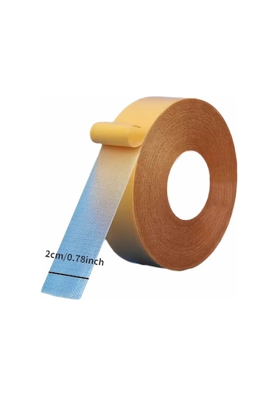 Örgülü Çift Taraflı Bant 20mm 20 Metre Fiber Takviyeli Dokuma Örgü Bez Destekli Silikon Yapıştırıcı