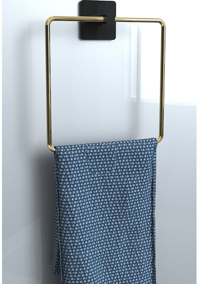 Karteya Kare Yapışkanlı Gold Kare Havluluk Banyo Havlu Kare Pratik Askılık Gold