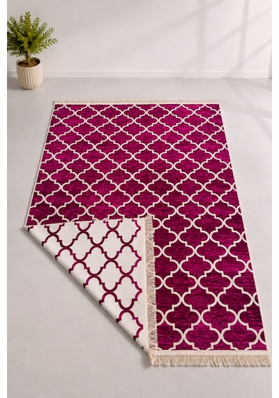 Kilim Paspas Çok Amaçlı Halı Makinede Yıkanabilir Toz Yapmaz Fuşya