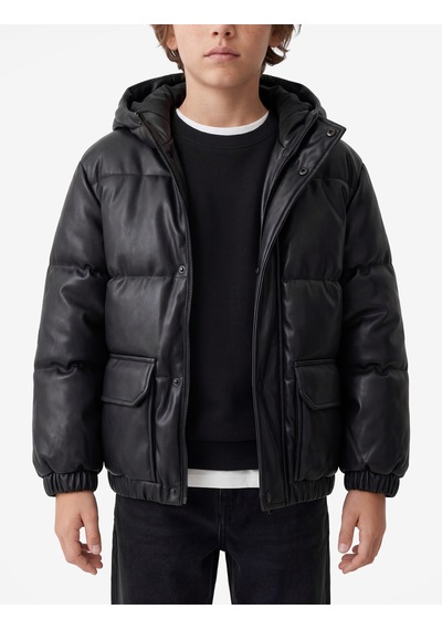 Koton Cepli Uzun Kollu Su Geçirmez Oversize Kapşonlu Ceket Siyah 7wkb20006tw