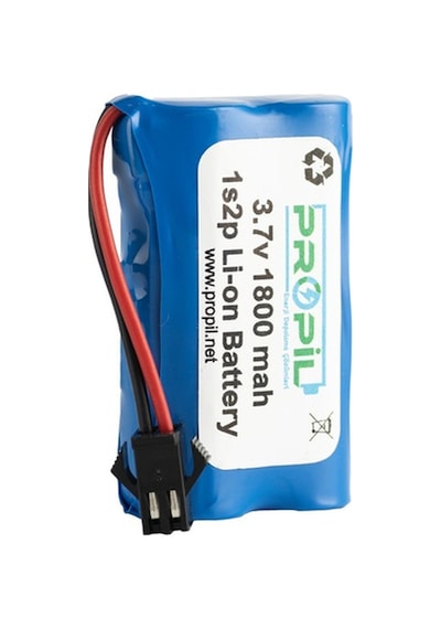 3.7v 14500 - 1800 Mah Oyuncak Pili Full Kapasite Siyah Soket