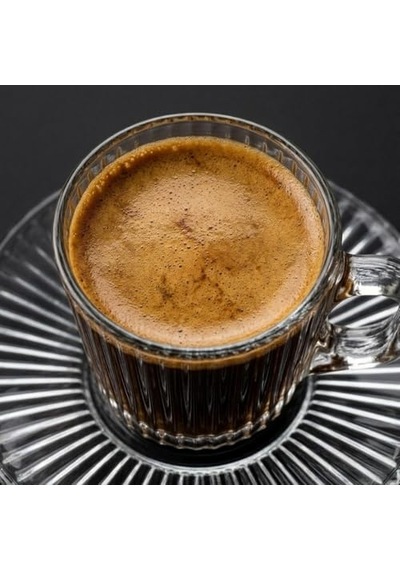 Tr 6'li Cam Kahve Fincanı Seti Çizgili Desenli Şeffaf Fincan Ve Tabak Takımı 8 Cm Espresso Türk Kahvesi Sunum Seti Genel