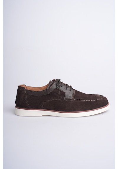 Fame Step Hakiki Deri Erkek Loafer Ayakkabı Casual Süet Günlük Rahat Bağcıklı Model Ravenna Kahverengi