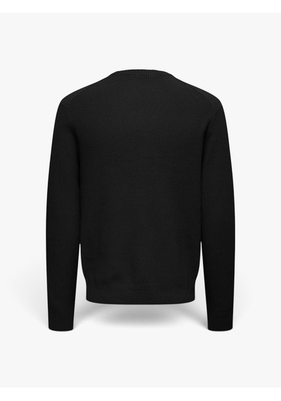 Only & Sons Onstobı Reg Ls Crew Knıt Erkek Siyah Kazak - 5044336