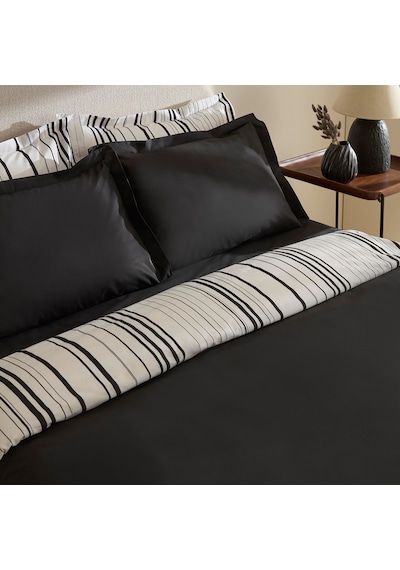 Karaca Home Cool Stripe Çift Kişilik Nevresim Takımı Siyah Siyah