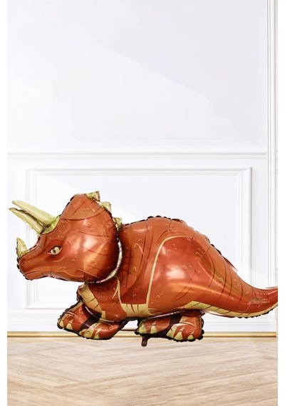 Dinozor Folyo Balon Triceratops Dinazor Balon Doğum Günü Balonu 110cm Çok Renkli