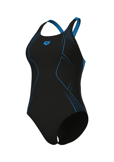 Arena Graphic Swimsuit Swim Pro Back Kadın Siyah Yüzücü Mayo 011182580