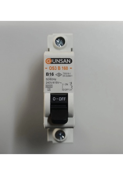 1 Adet Günsan 1x20 A B Tipi 6ka W Otomat Sigorta 10