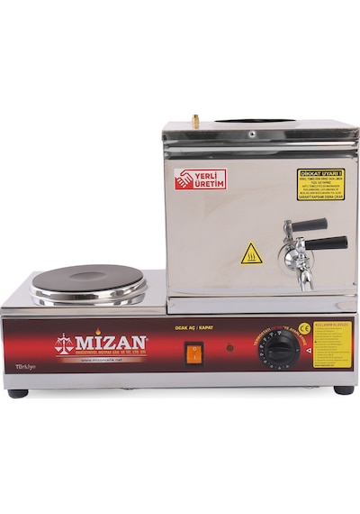 Mizan Elektrikli Demlikli 10 L Kahveci Çay Kazanı Pleytli