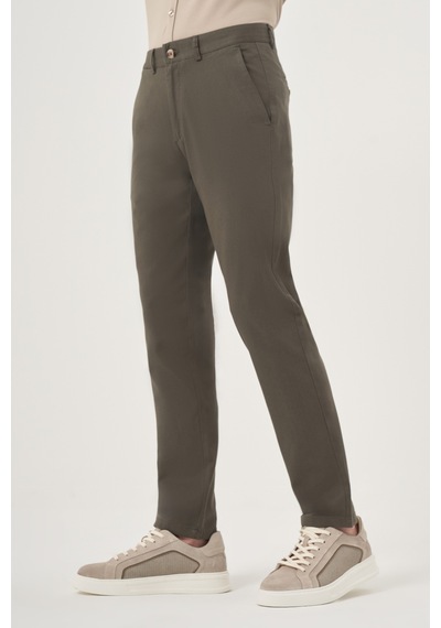 Morven Erkek Yeşil Yazlık Pamuk Yan Cep Slim Fit Chino Pantolon 25ys003011700 Yeşil
