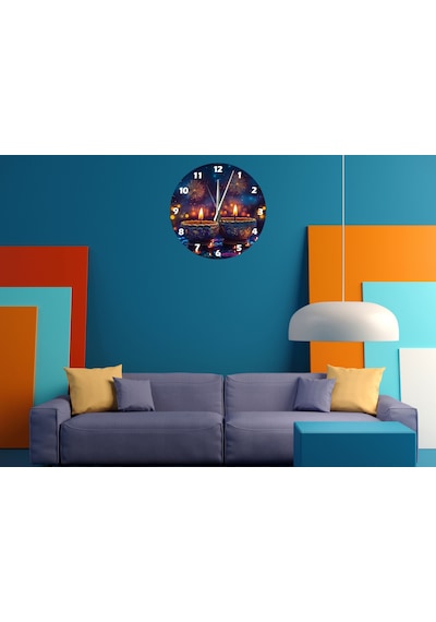 Ti-play Romantik Bir Gece 30x30cm Akrilik Dekoratif Modern Duvar Saati ÇOk Renkli
