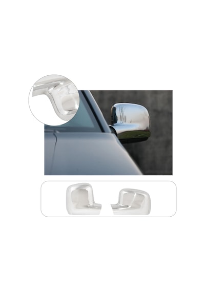 Volkswagen Transporter T5 Uyumlu 2003-2010 Krom Ayna Kapağı 2 Parça Paslanmaz Çelik