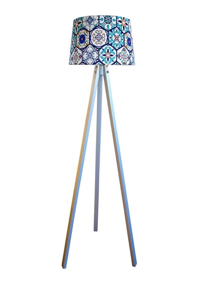 Masif 3 Ayaklı Lambader Tripod (Çini Desen)