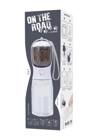 M-pets On The Road 2in1 Köpek Seyahat Suluğu 600ml Beyaz