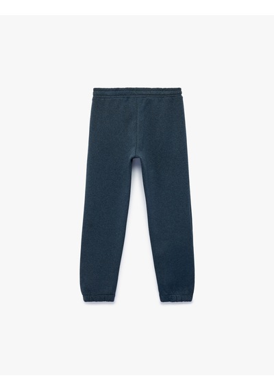 Koton Cepli Beli Bağlamalı Şardonlu Jogger Eşofman Altı Mavi 7wkb40098tk