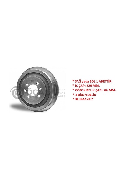 Arka Fren Kampana Kangoo 1 97+ R21 Espace 1 Safrane 1 Laguna 1 1,2 1,4 1,6 2,0 2,2 1,5dci 1,9d Öcal R-1222