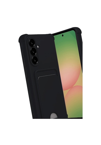 Samsung Samsung Uyumlu Galaxy A56 Kılıf Kelvin Kartvizitli Silikon - Siyah